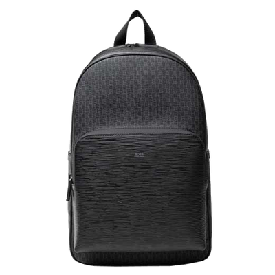 boss monogram leather backp
