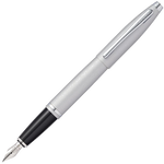 This Satin Chrome Calais Fountain Pen was designed by Cross.