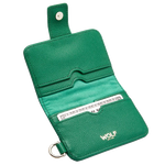 wolf 1834 green mimi credit card holder with wristlet inside