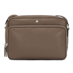 This Montblanc Sartorial Mastic Leather Messenger Bag has a front zip pocket and main compartment.