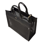 boss sandy woven black tote bag2