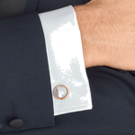 This pair of Montblanc cufflinks go great with a white shirt.