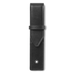 Montblanc's Meisterstück Single Black Leather Pen Pouch has the snowcap emblem on the front.