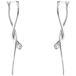 These Georg Jensen Sterling Silver Mercy Dangle Earrings feature an English lock closure.