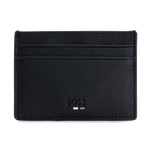 This BOSS Ray Grained Faux Leather 4CC Card Case has the brand name embossed on the front with three stripes as a dotted line underneath.