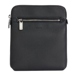 This Black Crosstown Grained Leather Envelope Bag is made out of cowhide leather with a grained texture and a polyester lining in black.