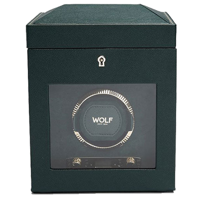 wolf 1834 british racing green watch winder with storage