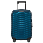 This Samsonite Proxis Spinner Expandable Carry On, Petrol Blue 55 cm is made out of a durable hard-shell case.