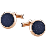 Montblanc Iconic Red Gold with glittery glass cufflinks front view.