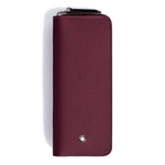 Montblanc's Sartorial Cassis Saffiano Leather 2 Pen Pouch with a zip-around closure.