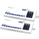 This is the Montblanc ink cartridge colour chart, including the permanent blue colour.