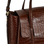4 radley the chancery faux croc walnut brown medium flapover grab bag h2096208