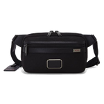 TUMI's Alpha East West Black Sling Bag has a leather patch on the front so you can personalise this with initials.