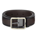 Montblanc Brown Sfumato Rectangular Ruthenium Pin Buckle Belt