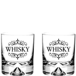 These Dimple Base 2 x 28cl 'Whisky' Engraved Large Tumblers have been designed by Royal Scot Crystal.
