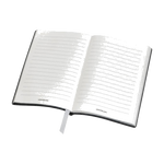 Inside lined pages in the black A7 notebook by Montblanc.