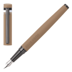 Hugo Boss Loop Iconic Fountain Pen Camel with gunmetal accents.