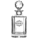 80cl 'Whisky' Engraved Square Spirit Decanter designed by Royal Scot Crystal.