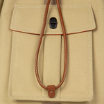 paul smith cotton linen sand duffel bag front pocket