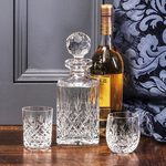 royal scot crystal edinburgh square spirit decanter with whisky tumbler set lifestyle