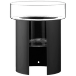 This LSA International Terrazza Planter 45cm in Jet Black has a two-part exterior with glass and steel.