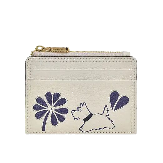 1 radley cut out floral chalk leather small coin purse 111423