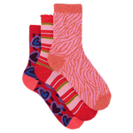These Paul Smith Women's Three Pack of Mixed Red Patterned Socks come in a white presentation box.