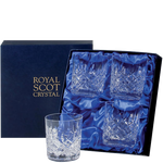 These London 4 x 33cl Large Tumblers will be presented inside a Royal Scot Crystal gift box.