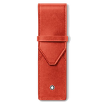 Montblanc's Meisterstück Coral Leather 2 Pen Pouch has been made from full-grain cowhide leather.
