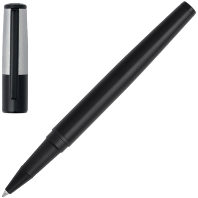 hugo boss gear minimal black chrome rollerball pen