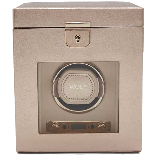 wolf rose gold palermo watch winder with jewellery storage