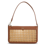 This Sandy Brown Faux Leather Woven Shoulder Bag by BOSS is great for either daytime or the evening.