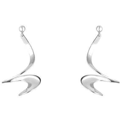 georg jensen moebius spiral silver earrings