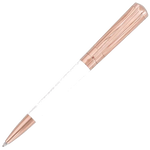 This Liberté White Lacquer & Rose Gold Ballpoint Pen is designed by S.T. Dupont Paris.