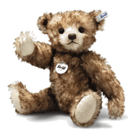 Steiff's Classic Teddy Bear is made out of a mohair and cotton blend and has brown fur.