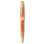 Montblanc's Meisterstück The Origin Collection Solitaire LeGrand Ballpoint Pen is made with gold-plating and precious resin, with an intricate design.