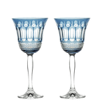 Royal Scot Crystal's Belgravia 2 x 25cl Skye Blue Large Wine Glasses are crafted in hand-cut crystal.