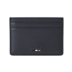 1 boss ray navy blue faux leather card holder with signature stripes 50542396 01 404