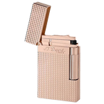 s t dupont ligne 2 rose gold diamond head lighter open