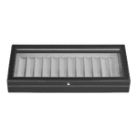 Montblanc's Lacquered Wood Collector Box for 12 Writing Instruments is made with polished and lacquered wood with a glass lid so you can see the pens.