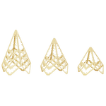 This 18 KT. Gold Plated 3 Pcs. Christmas Tree Set was designed by Georg Jensen.