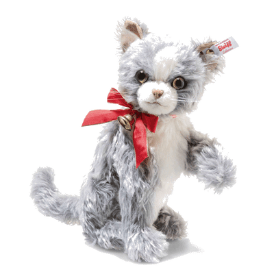 steiff kitten grey white