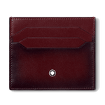 Montblanc's Meisterstück 6CC Sfumato Card Holder Burgundy with 6 card slots and a central top pocket.
