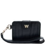 This WOLF 1834 Black Mimi Card Holder is fitted with a detachable Wristlet.