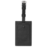 This BOSS luggage tag is made from a textured black leather and is part of their Zair collection.