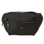 The Ray Black Fabric Zipped Bumbag with Signature Trims by BOSS.