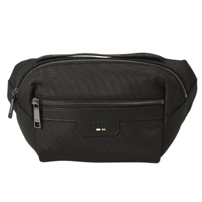 1 ray black fabric zipped bumbag with signature trims 50541468 01 001