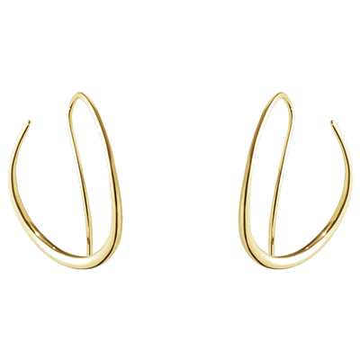 georg jensen yellow gold double offspring earhoops
