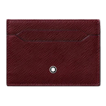Montblanc's Sartorial Cassis Leather Card Holder 5CC is made out of full grain cowhide leather with a texture on the surface.