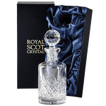 This Royal Scot Crystal Edinburgh 50cl Round Spirit Decanter will be presented inside a midnight blue satin-lined gift box.
